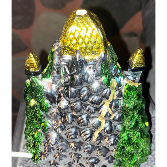 Vintage Small Light-Up Ceramic Christmas Church Choir Metallic Shiny Brite - Picture 10 of 16